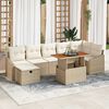 vidaXL Ensemble de canapé de jardin 8 pcs Beige Poly rotin