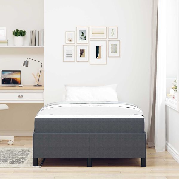 vidaXL Cadre de lit avec matelas Gris fonc&eacute; 120 x 200 cm tissu