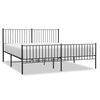 vidaXL Cadre de lit m&eacute;tal sans matelas avec pied de lit noir 183x213cm