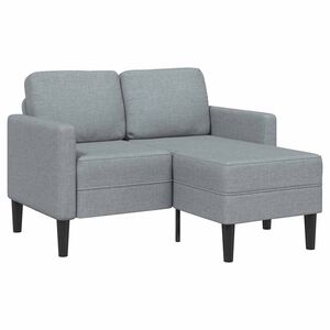 vidaXL Canap&eacute; 2 places avec m&eacute;ridienne en L gris clair 125 cm tissu