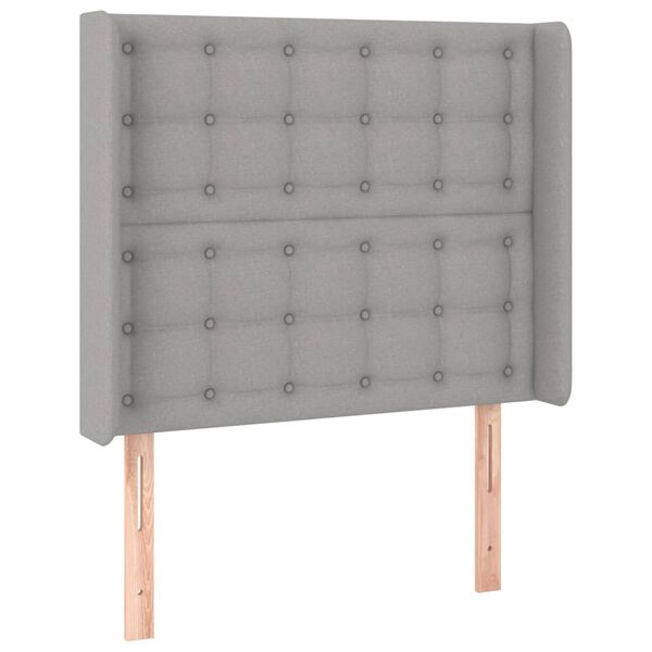 vidaXL T&ecirc;te de lit &agrave; LED Gris clair 93x16x118/128 cm Tissu