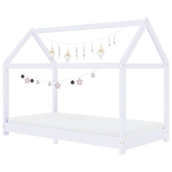 vidaXL Cadre de lit d'enfant Blanc Bois de pin massif 80x160 cm