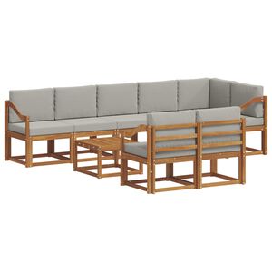 vidaXL Ensemble de canap&eacute;s d'ext&eacute;rieur 9 pcs Gris Naturel et Clair