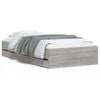 vidaXL Cadre de lit avec tiroirs sans matelas sonoma gris 75x190 cm