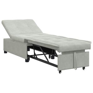 vidaXL Canap&eacute;-Lit Gris clair 194 x 67 x 82 cm Velours