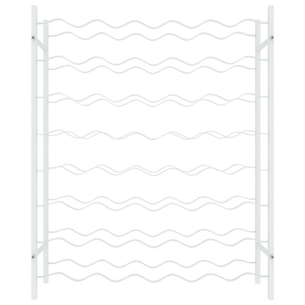 vidaXL Casier &agrave; bouteilles pour 48 bouteilles Blanc M&eacute;tal