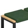 vidaXL Coussin de banc 2 pcs velours c&ocirc;tel&eacute; Vert fonc&eacute;