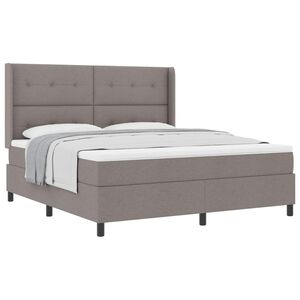 vidaXL Lit &agrave; ressorts avec matelas Taupe 200 x 180 cm tissu