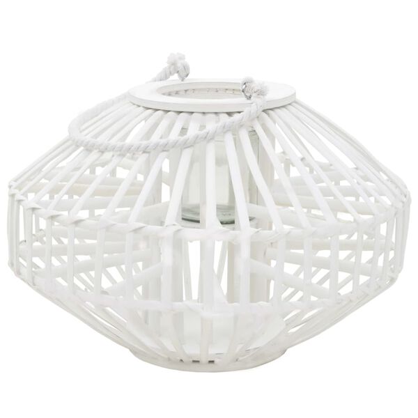 vidaXL Bougeoir suspendu Osier Blanc