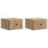 vidaXL Cabinet de chevet mural 2 pc Ch&ecirc;ne artisanal 33 x 34,5 x 20 cm