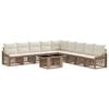 vidaXL Ensemble de canap&eacute; de jardin 10 pc Beige et blanc cr&egrave;me
