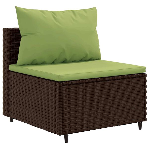 vidaXL Salon de jardin avec coussins 7 pcs marron r&eacute;sine tress&eacute;e