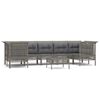 vidaXL Salon de jardin 8 pcs avec coussins Gris R&eacute;sine tress&eacute;e