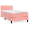 vidaXL Sommier &agrave; lattes de lit avec matelas Rose 100x200 cm Velours