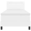 vidaXL Lit &agrave; ressorts avec matelas Blanc 90 x 200 cm Simili cuir