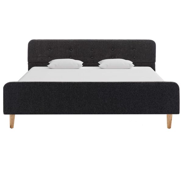 vidaXL Cadre de lit Gris fonc&eacute; Jute 160 x 200 cm