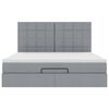 VidaXL Cadre de lit ottoman et matelas gris clair 160x200cm tissu