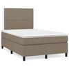 vidaXL Sommier &agrave; lattes de lit avec matelas taupe 120x190 cm tissu