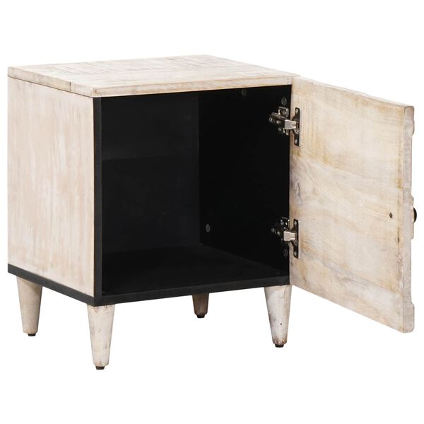 vidaXL Cabinet de chevet Blanc 40 x 33,5 x 46 cm Bois de mangue massif