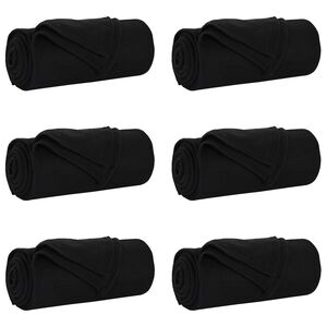 vidaXL Couvertures &agrave; jeter 6 pc Noir 270 x 240 cm 5.08 kg Polaire