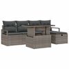vidaXL Ensemble de canap&eacute; de jardin avec coussin 6 pcs Gris Poly rotin