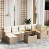 vidaXL Salon de jardin avec coussins 8 pcs beige r&eacute;sine tress&eacute;e