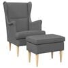 vidaXL Fauteuil avec pouf 2 pc Gris fonc&eacute; Tissu