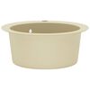 vidaXL &Eacute;vier de cuisine Granit Seul lavabo Rond Beige