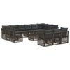 vidaXL Ensemble de canap&eacute; de jardin 14 pcs Gris polyrotin