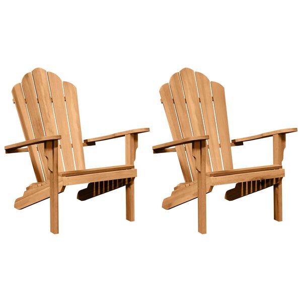 vidaXL Chaise Adirondack 2 pcs Marron 78 x 77 x 95 cm