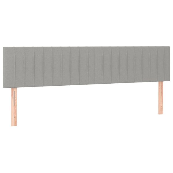 vidaXL T&ecirc;tes de lit 2 pcs Gris clair 100x5x78/88 cm Tissu