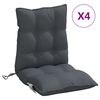vidaXL Coussins de chaise &agrave; dossier bas lot de 4 anthracite