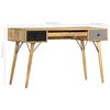 vidaXL Bureau avec tiroirs 130x50x80 cm Bois solide de manguier