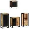 vidaXL Ensemble de mobilier de salle de bain 4 pc Marron et Noir