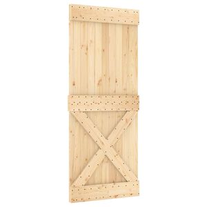 vidaXL Porte coulissante NARVIK Naturel et noir 85 x 210 cm (152,5 cm)