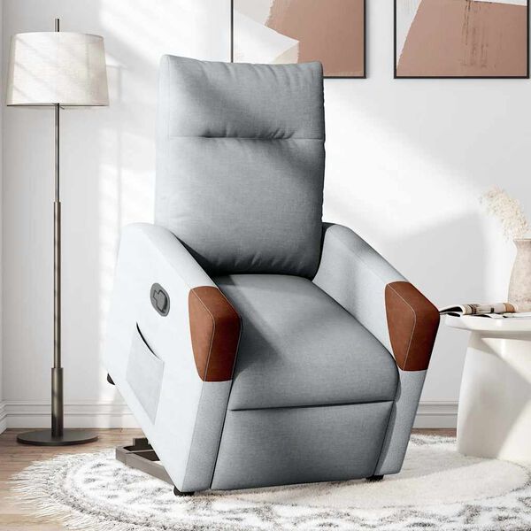 vidaXL Fauteuil inclinable Gris clair Tissu