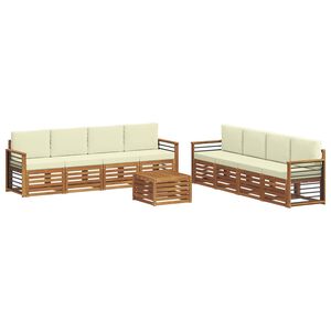 vidaXL Ensemble de canap&eacute;s d'ext&eacute;rieur 9 pc Naturel et Cr&egrave;me