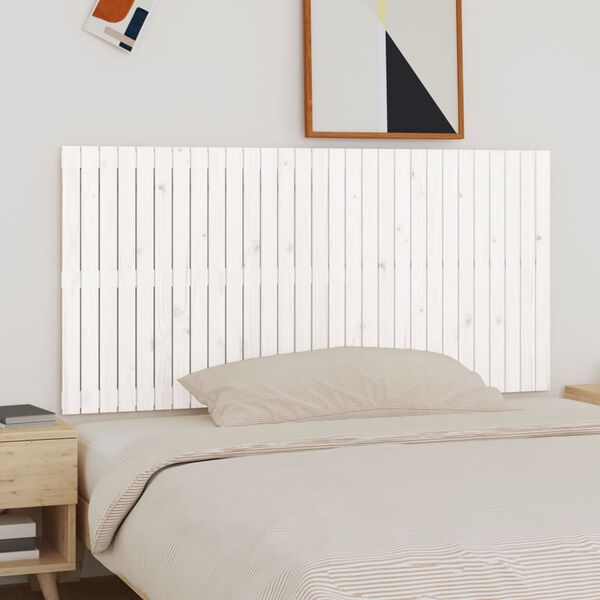 vidaXL T&ecirc;te de lit murale Blanc 185x3x90 cm Bois massif de pin