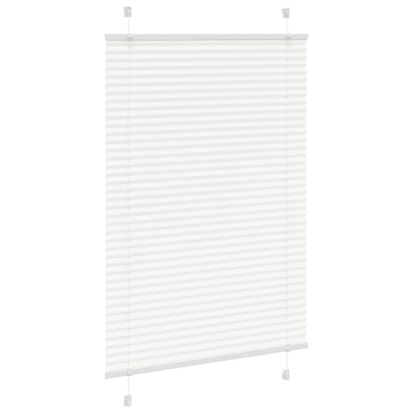 vidaXL Store pliss&eacute; blanc 95x100 cm largeur du tissu 94,4 cm polyester