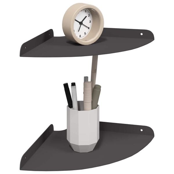 vidaXL &Eacute;tag&egrave;re Murale avec &eacute;tag&egrave;re 2 pcs Noir 24 x 24 x 2 cm