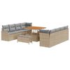 vidaXL Ensemble de canap&eacute; de jardin 11 pcs Beige polyrotin