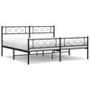 vidaXL Cadre de lit m&eacute;tal sans matelas avec pied de lit noir 193x203cm
