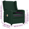 vidaXL Fauteuil &eacute;lectrique de massage Vert fonc&eacute; Tissu