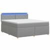 vidaXL Lit boxspring avec matelas Gris clair 160 x 200 cm Tissu