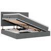 vidaXL Lit de rangement LED avec matelas Gris fonc&eacute; 180 x 200 cm Tissu