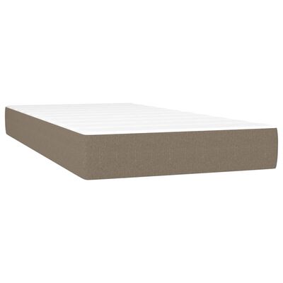 vidaXL Sommier à lattes de lit avec matelas Taupe 90x200 cm Tissu