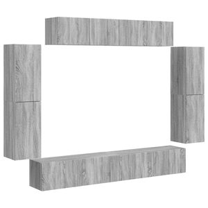 vidaXL Meuble TV 8 pcs Gris Sonoma