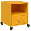 vidaXL Table de chevet jaune moutarde 36x39x43,5 cm acier