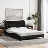 vidaXL Lit avec matelas Hvar noir 140x190 cm tissu