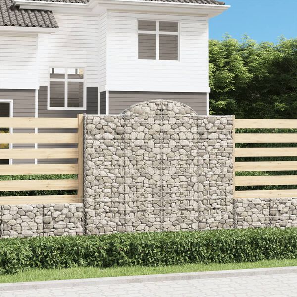 vidaXL Paniers &agrave; gabions arqu&eacute;s 18 pcs 200x50x180/200 cm Fer galvanis&eacute;
